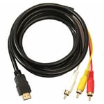 Hdmi rca 3 Câble hdmi Vers rca Convertisseur Adaptateur Câble Cordon émetteur De Transmission à Sens Unique De hdmi 1,5m rca