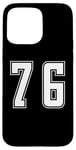 iPhone 15 Pro Max White Number 76 Team Junior Sports Numbered Uniform Case