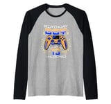 13th Birthday Gaming Gift Boy Age 13 Year Old Gamer Son Raglan Baseball Tee