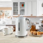 Daewoo Cordless Kettle 1.7L Honeycomb Textured Finish 3KW Fast Rapid Boil White