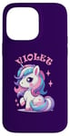 Coque pour iPhone 14 Pro Max Motif licorne violet pour fille