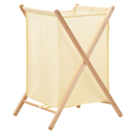 vidaXL Laundry Basket Cedar Wood and Fabric Beige 42x41x64 cm