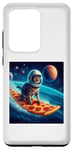 Coque pour Galaxy S20 Ultra Chat surfant sur planche de surf pizza, chat portant un casque de surf