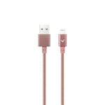 W Wonder Full Power - Cable Metal USB-A vers Lightning - 1m - Rose