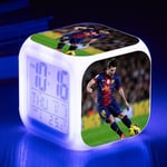 VM-fotbollsstjärnan Leo Messi väckarklocka LED digital färgförändrande fyrväckarklocka Den bästa presenten till fans 10#  (FMY)