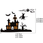 WSCF Hallowmas wallpaper flying witch decoration Decal shop window glass bat vampire Ghost Castle