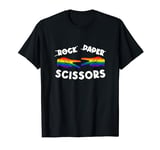 Rock Paper Scissors Lesbian LGBT Rainbow Flag T-Shirt