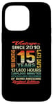 Coque pour iPhone 14 Pro Max 15 ans 180 mois d'être génial né 2010 15ème anniversaire