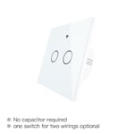 Moes Zigequation Wall Touch Smart Light Switch avec melon al,No melon al,No puzzles itor,Smart Life nous-mêmes avec Alexa Google Home - Type ZS-EU2-WH-MS-Zigbee