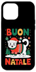 Coque pour iPhone 12 Pro Max Buon Natale Khao Manee Cat Christmas Italy Santa