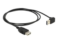 Delock Easy-Usb - Usb-Förlängningskabel - Usb (Hona) Till Usb (Hane) - Usb 2.0 - 1 M - 90° Kontakt - Svart