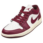 Nike Air Jordan 1 Low Womens Fashion Trainers in White Burgundy - 5 UK