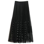 Woman Dress Special Ocassion,Women Spring Summer Elastic High Waist Long Mesh Skirt Womens Gauze Skirt Black,Woman Dress For Valentine Easter