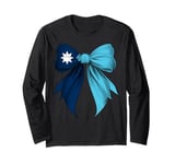 Minnesota State Flag Coquette Ribbon Long Sleeve T-Shirt