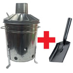 15 L Mini Garden Metal Galvanised Incinerator Bin Fire Burning FREE SHOVEL