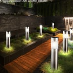 Ensemble de 8 lampes enfichables solaire led chemin de jardin éclairage extérieur IP44 lampes à pointes en acier inoxydable