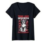 Womens Boxer Dog Breed True Love is wipping away your dog´s eye V-Neck T-Shirt