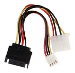 Value Line 15cm Internal Power Adapter Cable (SATA 15-Pin M - Molex F + FDD F)