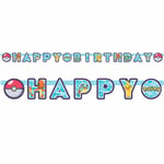 2.18m Pokémon Happy Birthday Letter Banner Detective Pikachu Party Decoration