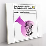 Book Cover The Strange Case of Dr Jekyll and Mr Hyde Modern Canvas Wall Art Print Ready to Hang, Framed Picture for Living Room Bedroom Home Office Décor, 35x35 cm (14x14 Inch)