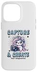 Coque pour iPhone 14 Pro Max Appareil photo mignon Photographe Licorne Capture et