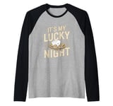 It's My Lucky Night Funny Casino Gambling Raglan Baseball Tee