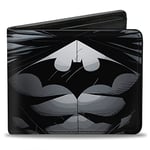 Buckle-Down Unisex-Adult's Bifold Wallet Batman Bi-Fold, Grays/Black, 4.0" x 3.5"