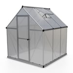 Serre en aluminium et polycarbonate Palram Canopia Mythos gris 6 x 6 m