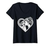 Womens Saint Bernard Mom Dog Art Valentine's Day Heart V-Neck T-Shirt