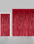 Rød Shimmer Dørforheng 240x100 cm