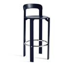 HAY - Rey Bar Stool High 4 Leg Base H75 Standard Glider Deep Blue Water-Based Lacquered Beech None - Baarituolit & baarijakkarat - Bruno Rey - Sininen - Puu