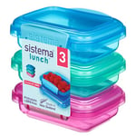 Sistema Lunch Food Storage Containers | 200 ml | Small Snack Pots | BPA-Free Plastic | Assorted Colours | 3 Count