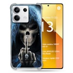 Cokitec Coque Renforcée pour Xiaomi Redmi Note 13 5G Tete de Mort Doigt