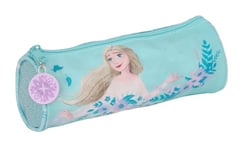 Frozen II Hello Spring - Trousse Ronde Scolaire, Trousse pour Enfant, idéale pour Les Enfants de 5 à 14 Ans, Confortable et Polyvalente, qualité et résistance, 20 x 7 cm, Couleur Bleu Clair, Bleu