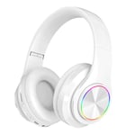 Illuminerade Bluetooth-headset Over-Ear Subwoofer Trådlösa Sporthörlurar white