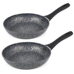 Salter Frying Pan 2 Piece Set Megastone Non-Stick 24/28 cm Dishwasher Safe