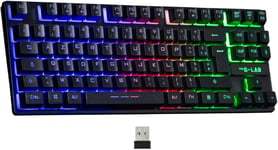 Keyz Caesium Tkl Wl Clavier Gamer Sans Fil 2.4 Ghz Clavier Tkl 87 Touches, Azerty, Membrane Réactive, Silencieuse. Clavier Gaming Sans Fil, Rgb 10 Modes Lumineux - Pc,Ps4,Ps5[Cla170004]