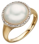 Elements Gold GR560W 58 9ct Yellow Gold Pearl And Diamond Jewellery