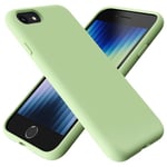 TAXXOE Liquid Silicone Case Compatible with iPhone SE 2020/2022, iPhone 8/7, 4.7 Inch, Soft-Touch, Shockproof, DustProof, Antiskid Full Body Phone Cover for iPhone SE - Mint Green