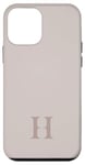 Coque pour iPhone 12 mini Lettre H Monogramme Initiale H Beige Marron Cadeau pour Elle Femme