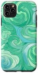 iPhone 11 Pro Max Swirl Green Color Illustration Pattern Abstract Art Case