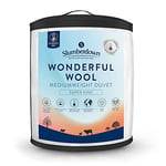 Slumberdown Wonderful Wool Super King Duvet - Temperature Regulating 7-9 Tog Mediumweight All Year Round Quilt - 100% British Wool, Soft Cotton Cover, Hypoallergenic, Easy Care, Size (260cm x 220cm)