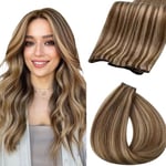 Fshine Génie Tissage Cheveux Brun Moyen Highlight Honey Blonde Extensions Génie Tissage 50cm 60g Extension De Cheveux Remy Cheveux Humains Bundles Hair Trame Cheveux Raides