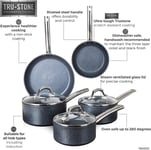 5 Piece Pan Set By Tower T800031 TruStone Aluminium Non-stick In Violet Black