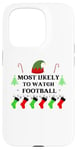 iPhone 15 Pro Most Likely To Watch Football Family Santa Elf Hat Case