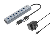 CONCEPTRONIC USB-Hub 7-Port 3.0 ->7x3.0 5Gbps ink PW.Adapter