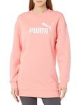 PUMA Women's Essentials Logo Crew Fleece Dress, Peach Smoothie, XL