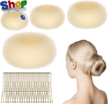 Hair  Donut  Bun  Maker  Set ,  4  Pcs  Ring  Style  Donut  Bun  Shaper  with  3