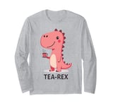 Tea REX happy pink dinosaur Long Sleeve T-Shirt