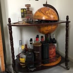 itzcominghome Vintage Wine Bar Antique Globe Drinks Minibar Trolley Cabinet Old